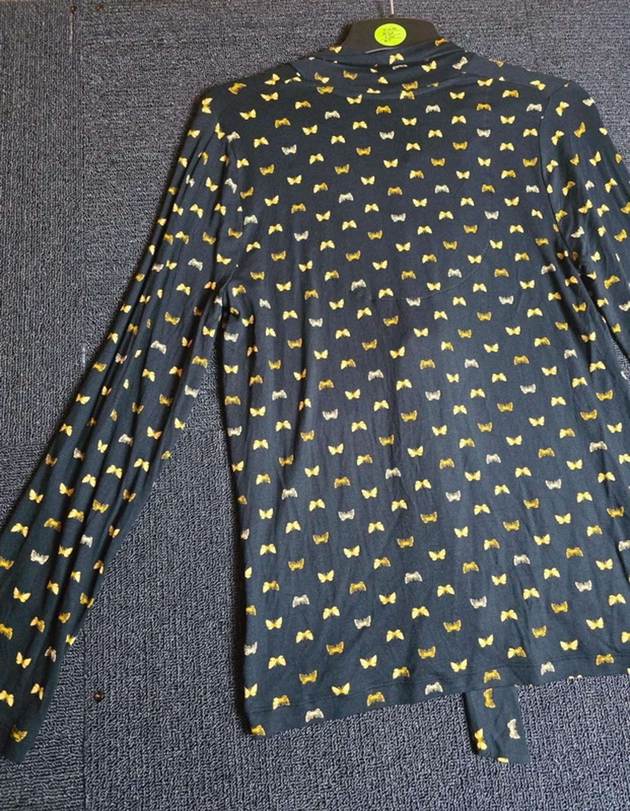 Marks & Spencer Butterfly Top Black Yellow Size 10 Long Sleeve