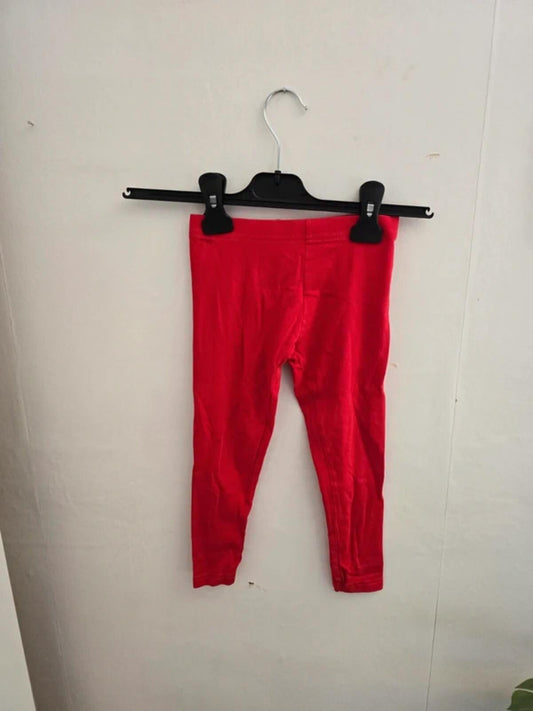 Love Me Girls Red Cotton Blend Leggings Age 3-4years
