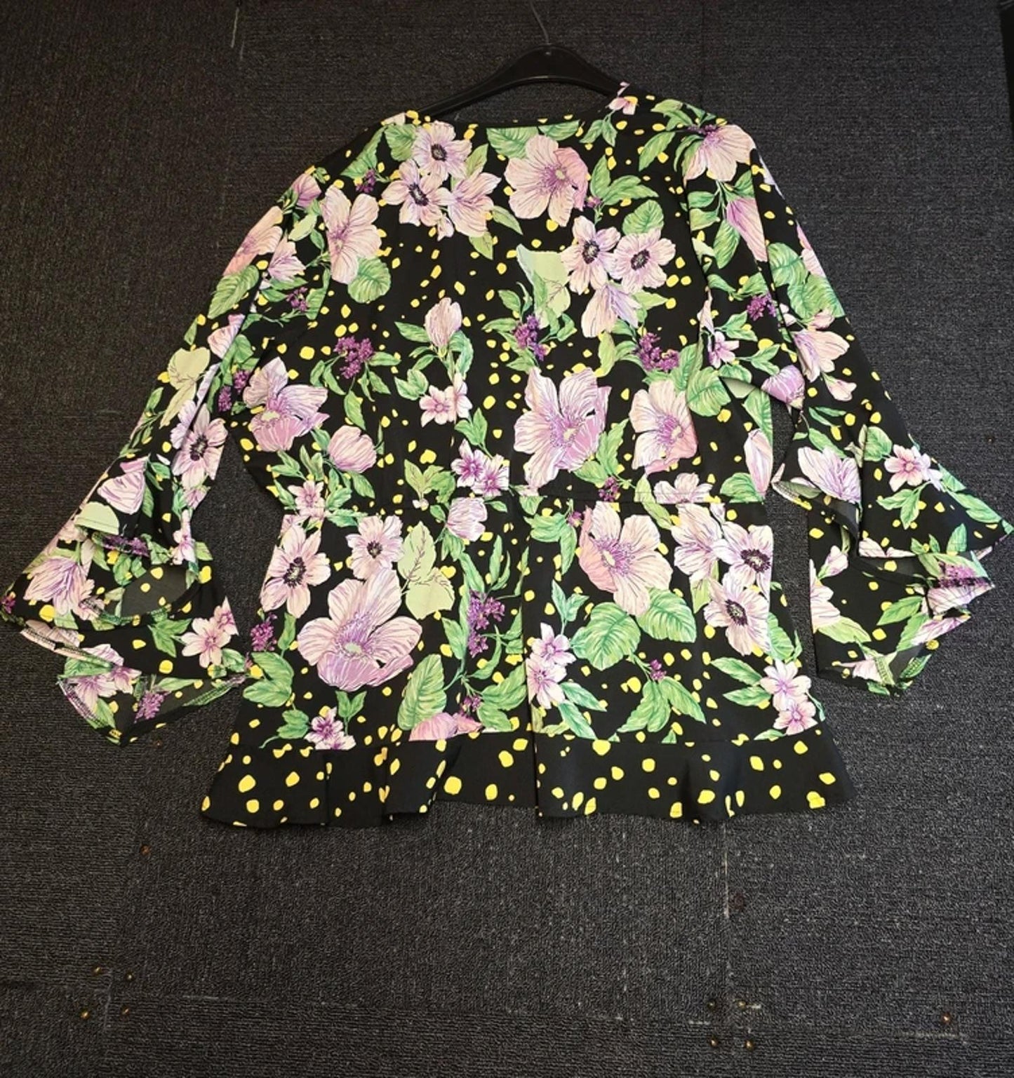 Simply Be Peplum Top Multicoloured Size 22 Floral Flared Weekend