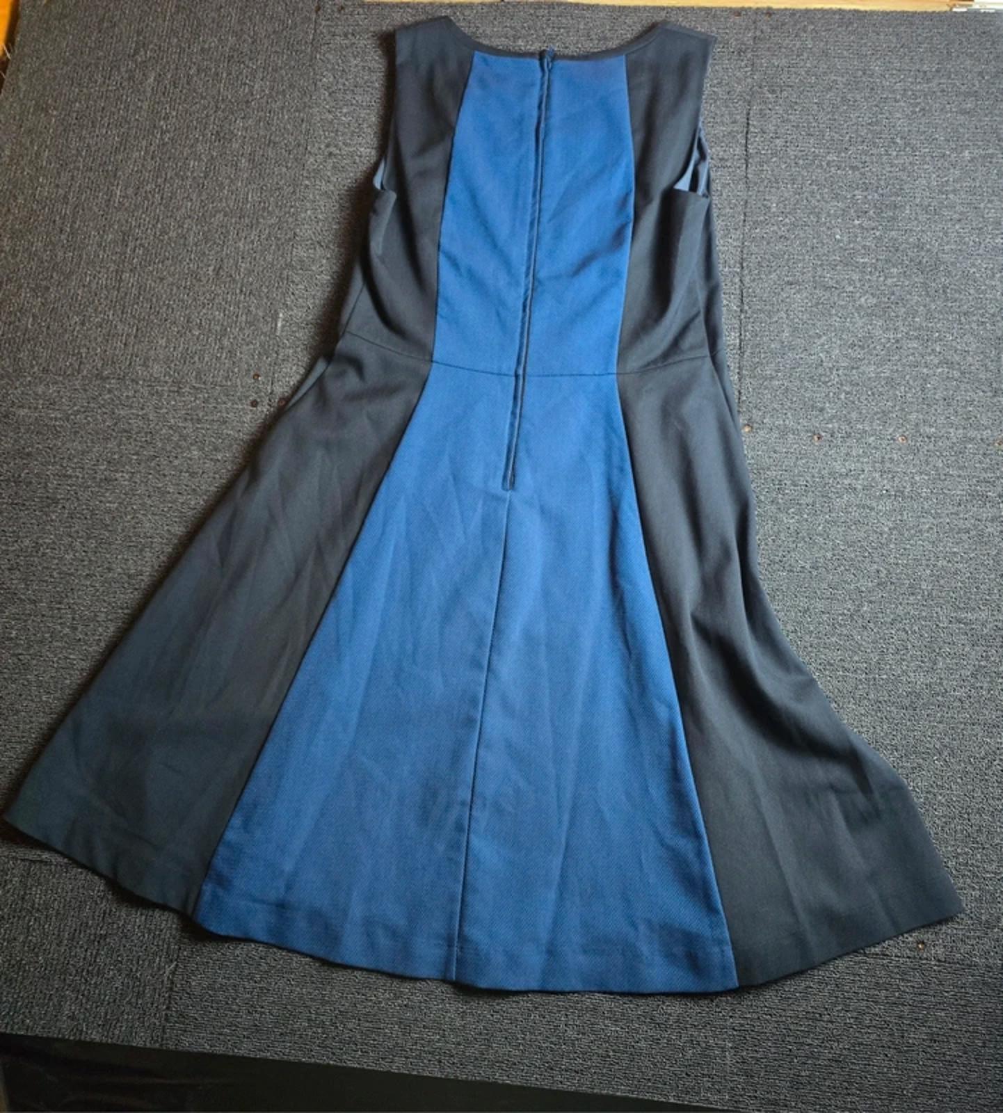 Next Dress Blue & Black Size 14 Reg Sleeveless Midi New Work