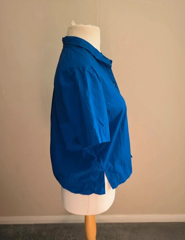 Poetry Cobalt Blue Relaxed Boxy Short Sleeved Shirt Size 10
