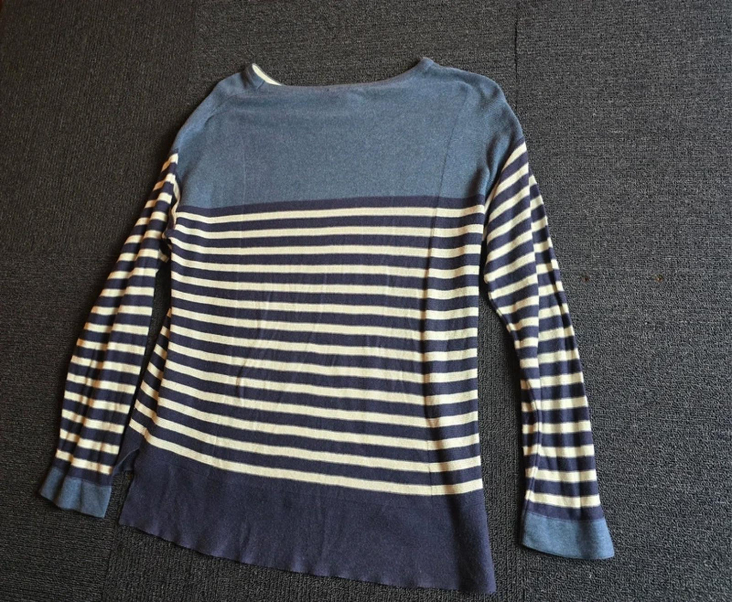 White Stuff Striped Jumper Navy & White Size 8 Casual Layering