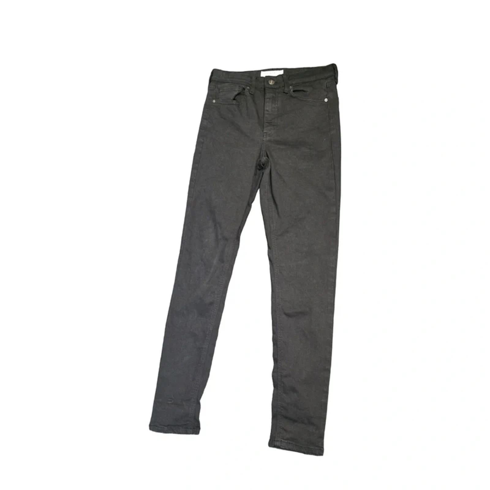 Topshop Moto Jamie Black Skinny High-Waisted Jeans – W28 L32 UK Size 10