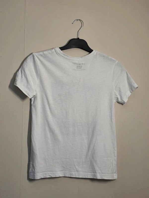 Primark Boys White Beach Paradise Graphic T-Shirt Age 8-9 Years