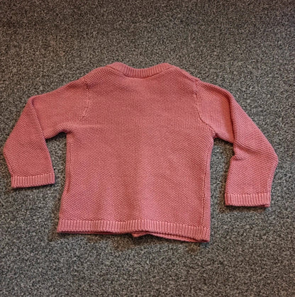 Lupilu Baby Girls Pink Knitted Button-Up Cardigan 6–12 Months