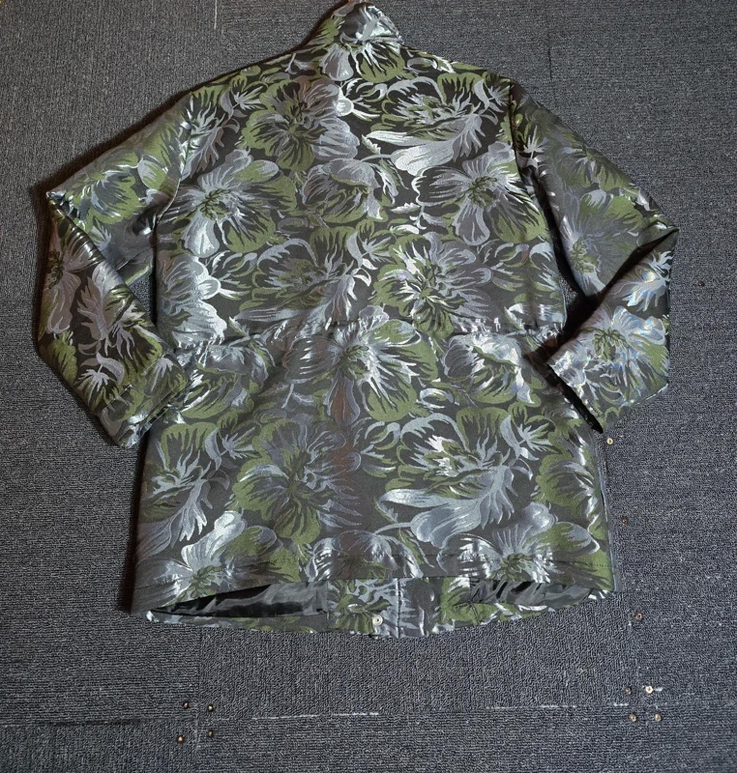 Next Jacket Metallic Black, Silver & Green Size 12 Utility Smart Causal