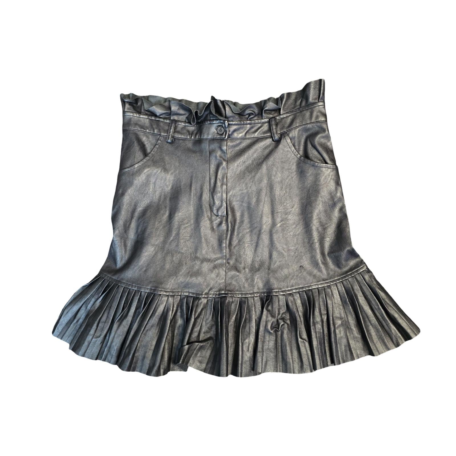 Black Faux Leather Skirt Size 12 Eveningwear New Look