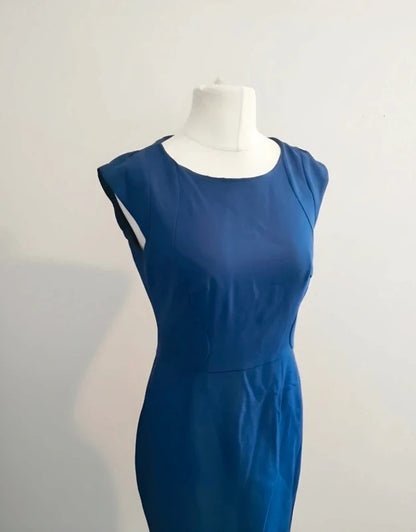 French Connection Women's Blue Tailored Shift Dress Size 14 Smart Workwear