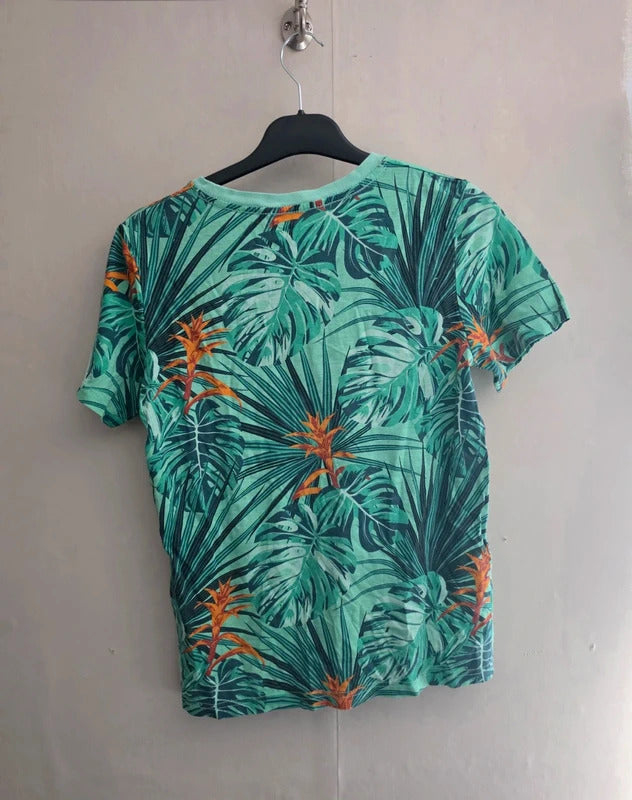H&M Boys Green Tropical Print T-Shirt – 10–12 Years