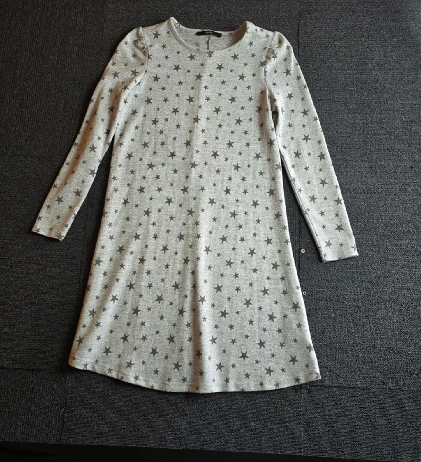 George Jumper Dress Grey Size 8 Star Print Casual Knee Length