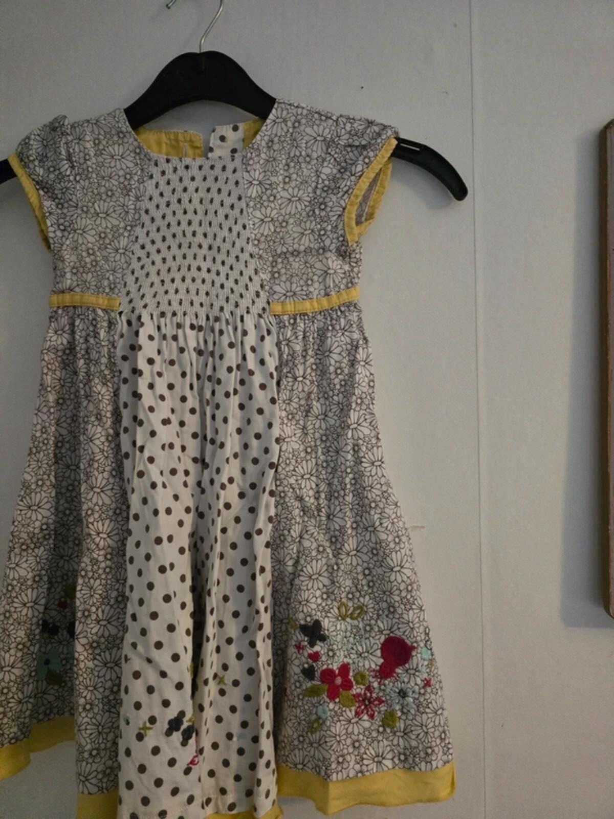Marks and Spencer Girls Floral and Polka Dot Cotton Dress 18-24 Months