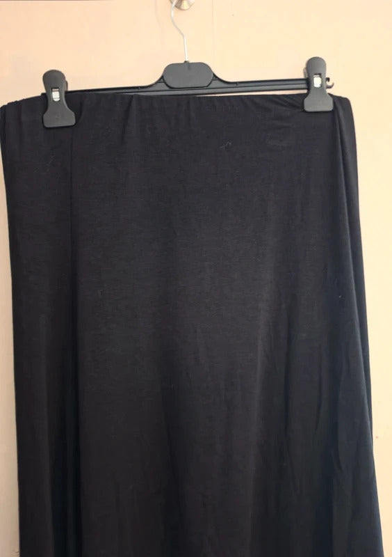 Bonprix Black Flared Stretchy Maxi Skirt Medium Size  14-16