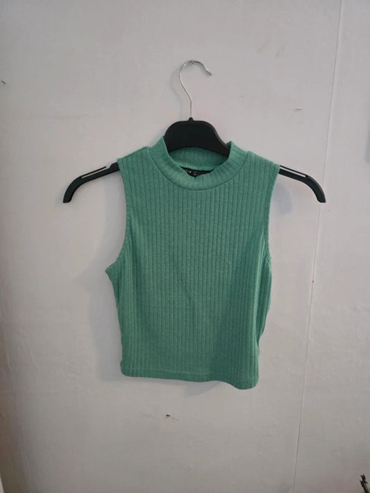 SHEIN Green Cropped Sleeveless Top - Size 6-8