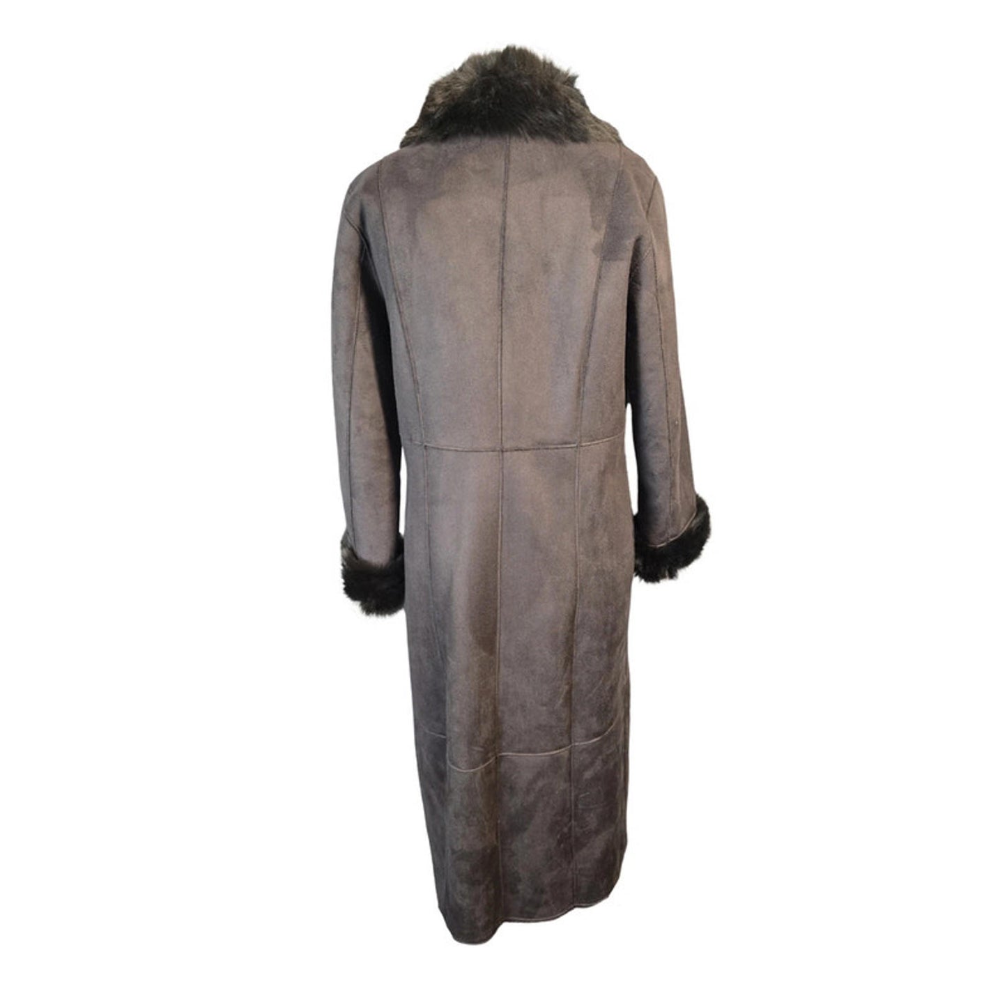 Dennis by Dennis Basso Long Faux Fur Coat Brown Size S Winter