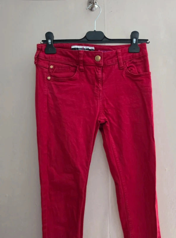 Jasper Conran Red Mid Rise Skinny Jeans Size 8