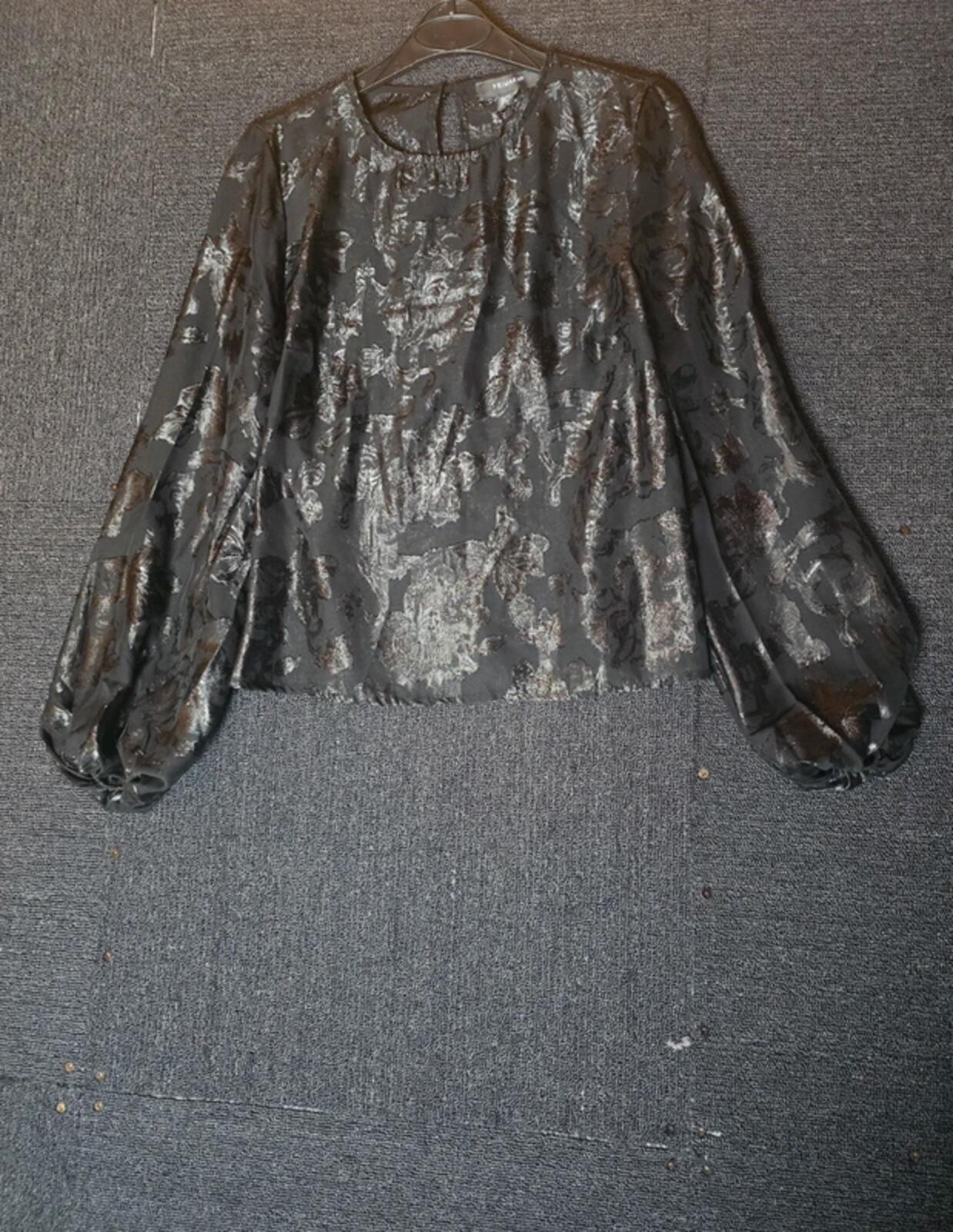Sparkly Primark Floral Blouse  Size 8 - Sheer & Glittery 