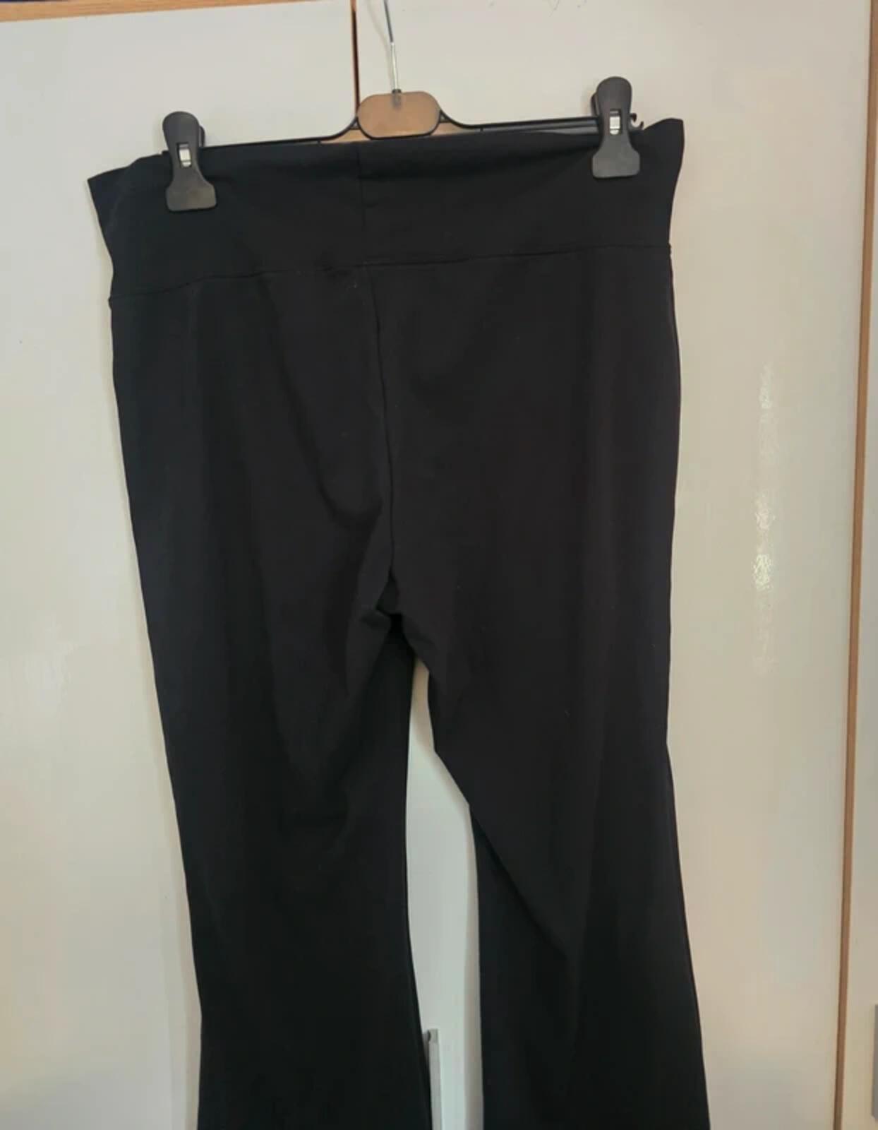 H&M Basic Black High-Waisted Flared Leggings L Size 16-18