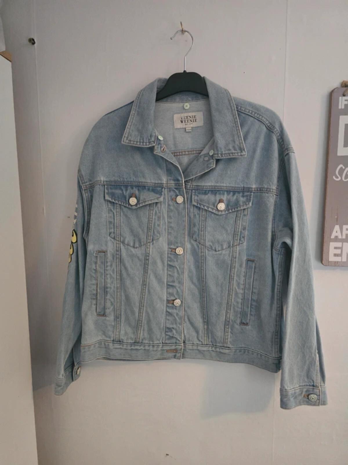 Teenie Weenie Girls Graffiti Light Wash Denim Jacket 170cm Age 15years