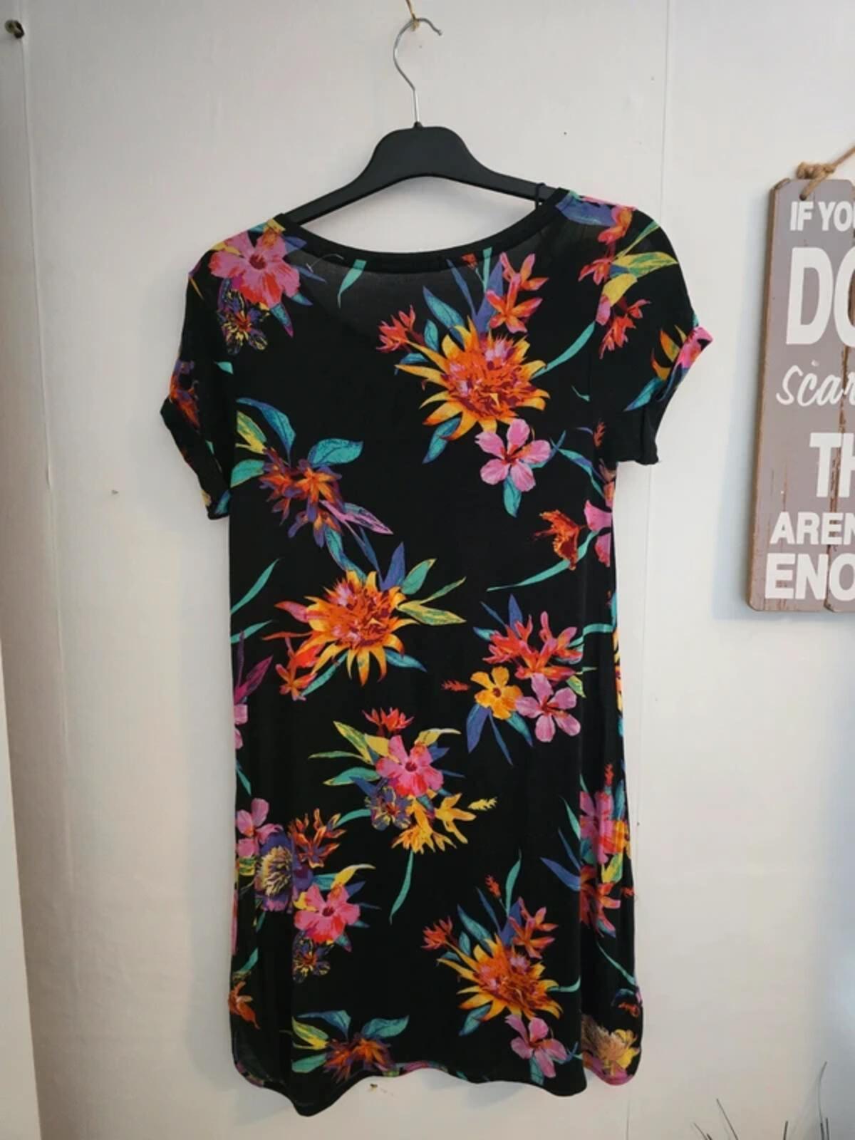 George Black & Multicoloured Floral Mini Dress Size 10 Short Sleeve Casual Summer