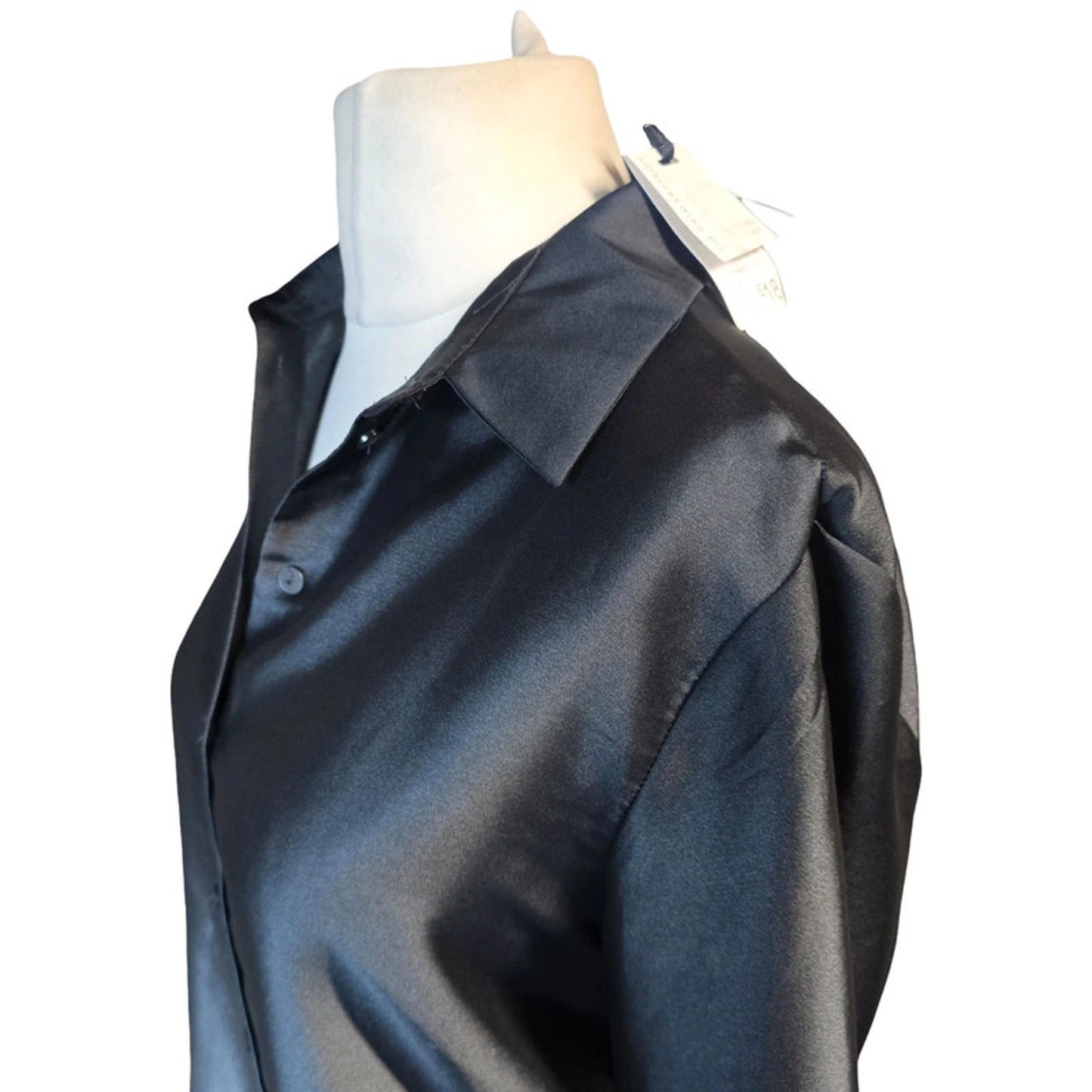 Primark The Edit Ombre Grey Satin Shirt Size 8 Oversized New Work