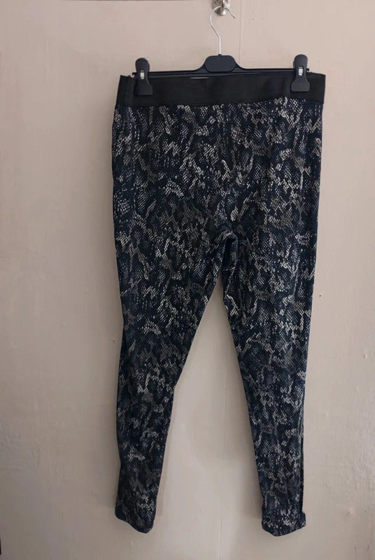 George Black & Khaki Snakeskin Elasticated Waist Skinny Trousers Size 20