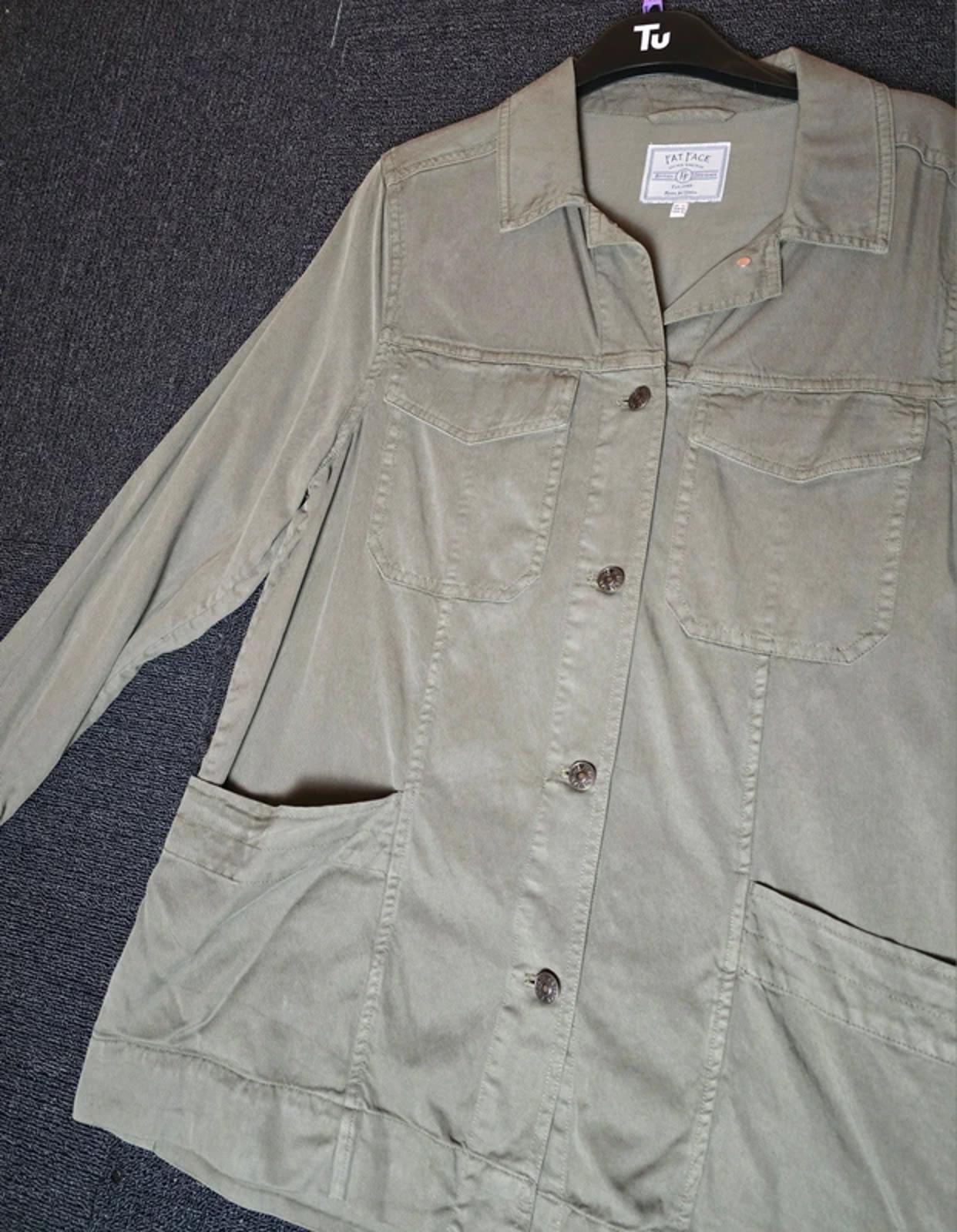 FatFace Khaki Green Lyocell-Cotton Shacket  L size 14/16 Lightweight Jacket