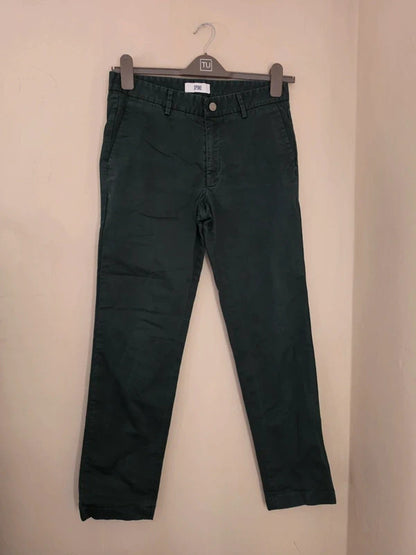 Spoke Men's Bottle Green Slim Fit Chino Trousers – W30 L28