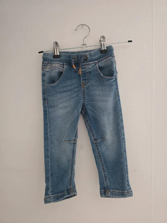 F&F Boys Navy Skinny Jeans with Drawstring Waist 6-9 Months