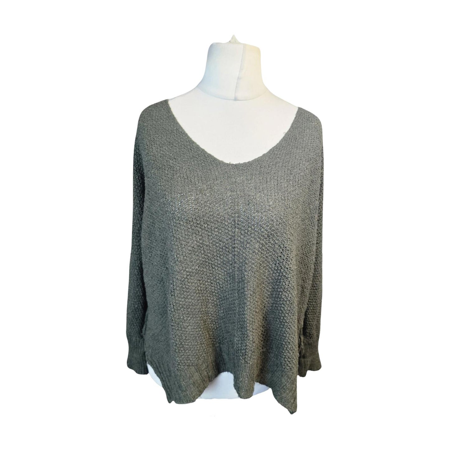 Khaki Green Jumper Free Size Oversized Relaxed LV Clothing
