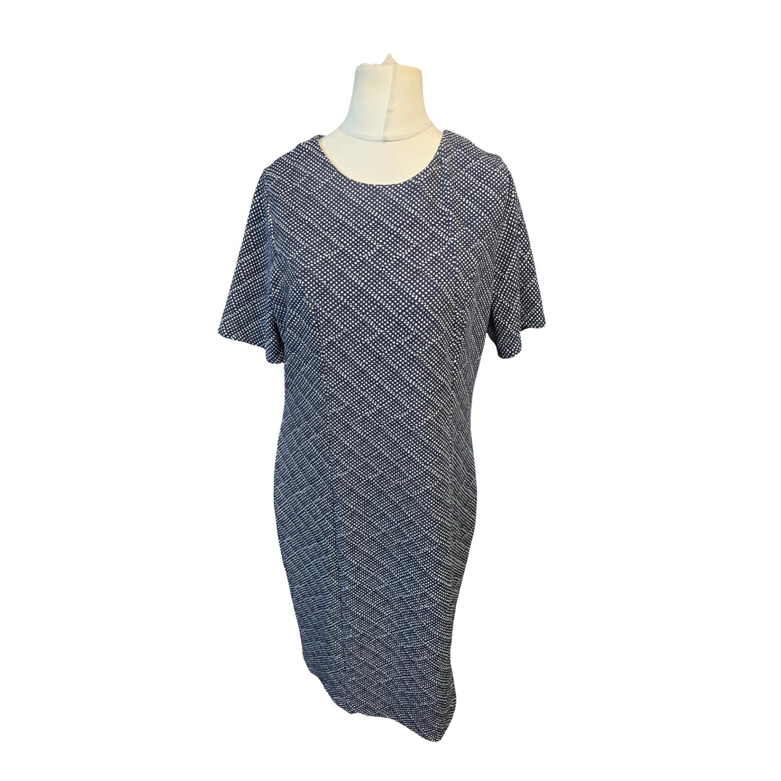 Van Heusen Navy & White Polka Dot Dress Size 14 Work