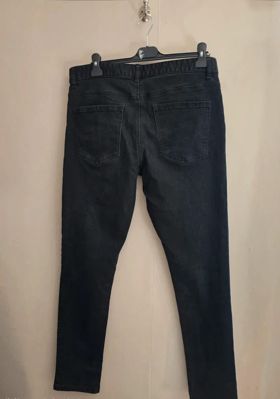 Next Men's Black Skinny-Fit Stretch Denim Jeans Size 34L
