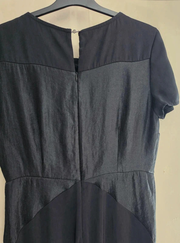 Marks & Spencer Black Silky Short Sleeved Flared Jumpsuit Size 12 Regular