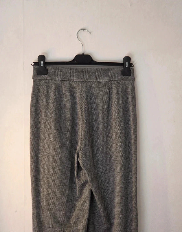 Marks & Spencer Grey Checked Skinny Leggings Trousers Size 8