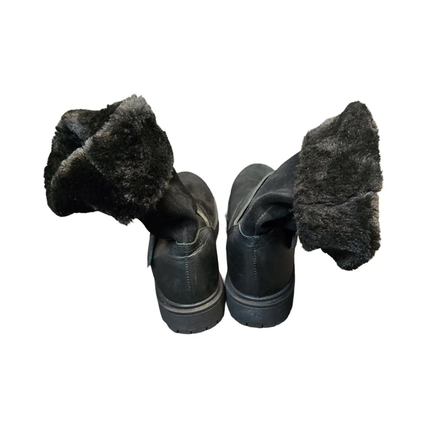 Next Ankle Boots Black Size 7 Faux Fur Lined Winter Comfort