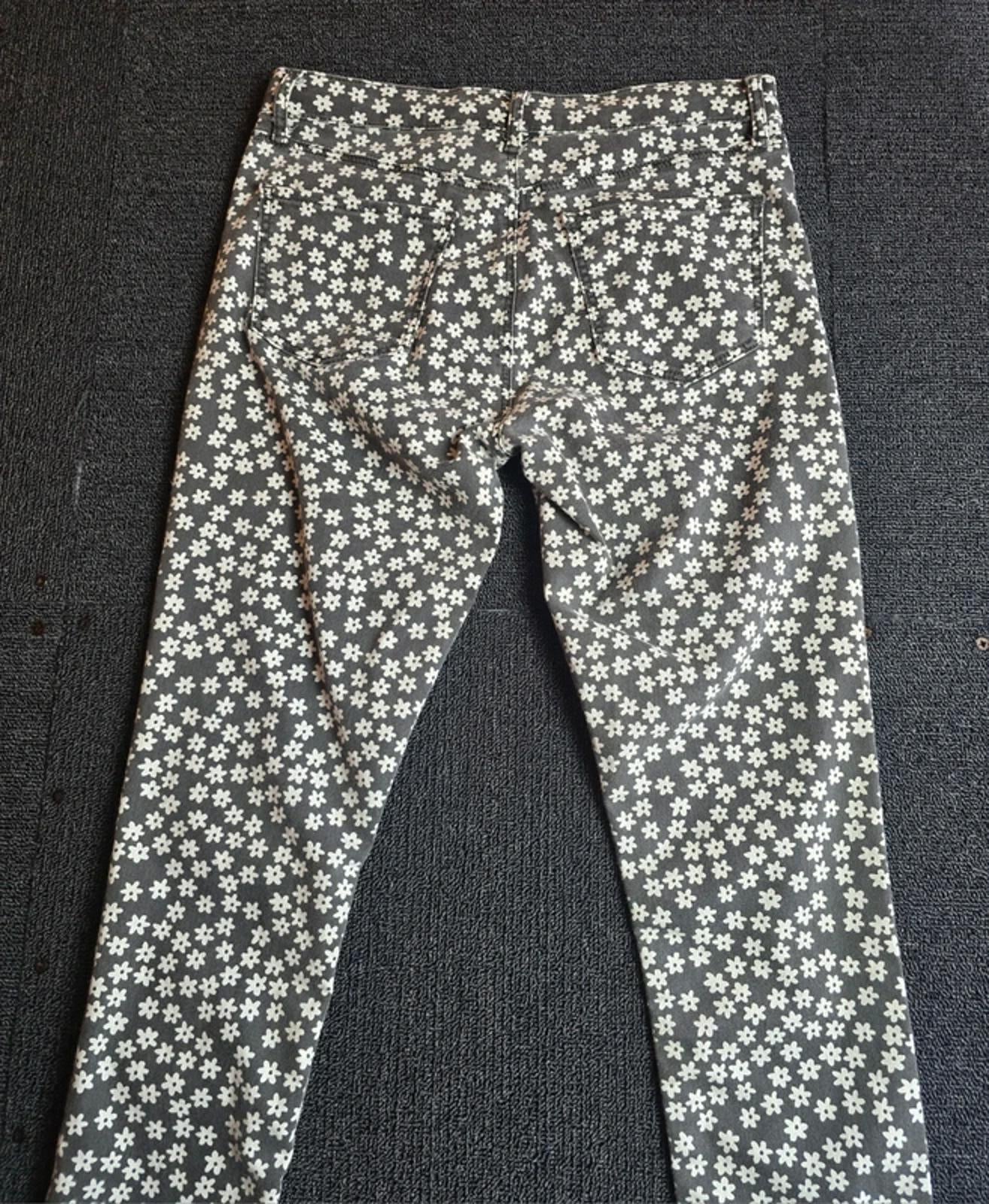 Topshop MOTO Leigh Floral Jeans Black White Skinny High Waist W28 L30 Size 10