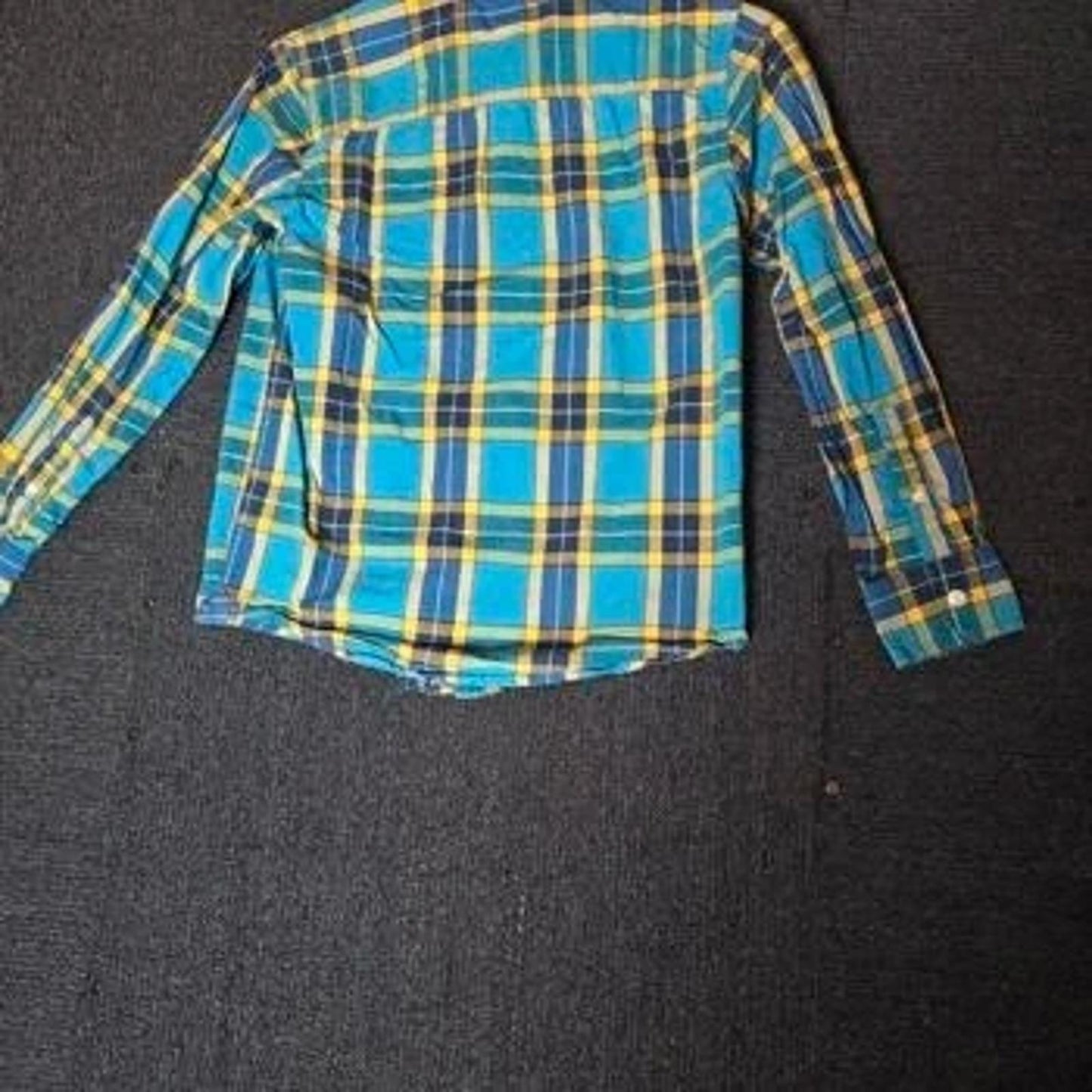 Gap Kids boys green blue & yellow checked long sleeved shirt boys 8-9years