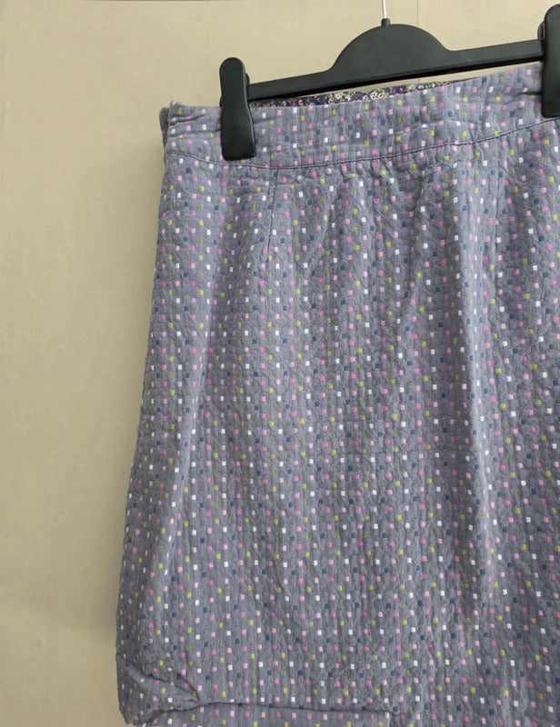 White Stuff Women's Lilac Multicoloured Patterned ALine KneeLength Skirt Size 10