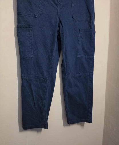 Tu Dark Navy Blue Cargo Trousers Cropped Slim Leg Size 14