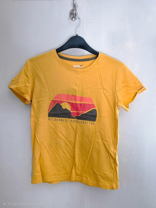 Regatta Great Outdoors Boys Mustard Yellow Sunset Mountain Graphic T-Shirt Age 9-10 Years