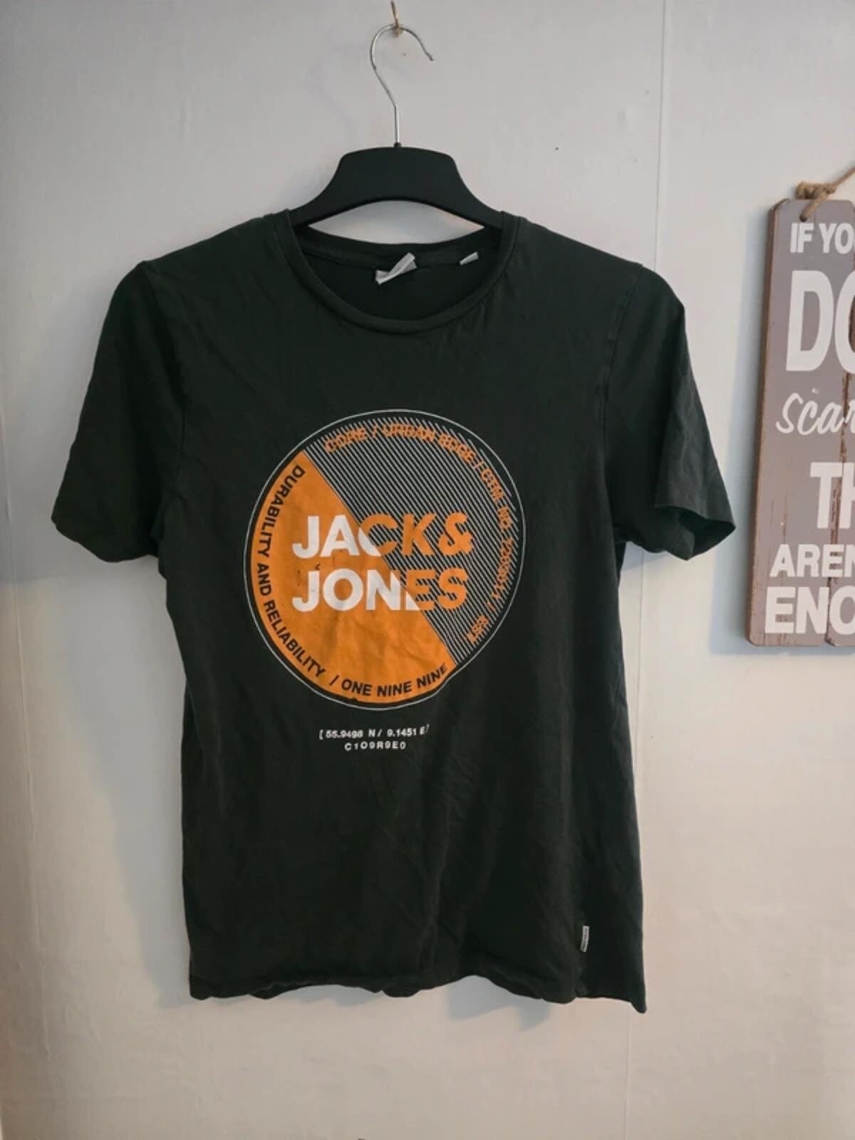 Men's Jack & Jones Green Short-Sleeve Cotton T-Shirt Size M