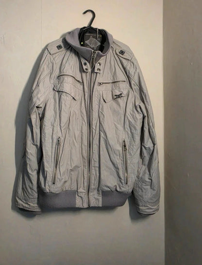 Riv SD Men's Light Grey Lightweight Zip-Up Jacket Size XL