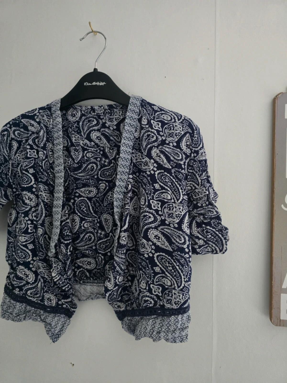 Nutmeg Girls Blue Paisley Viscose Summer Kimono 5-6 Years