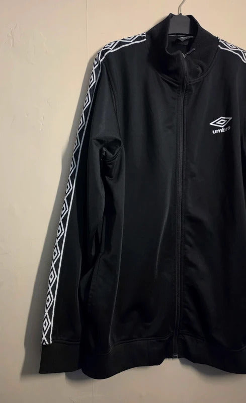 Men's Umbro Black & White Full Zip Track Jacket Size L