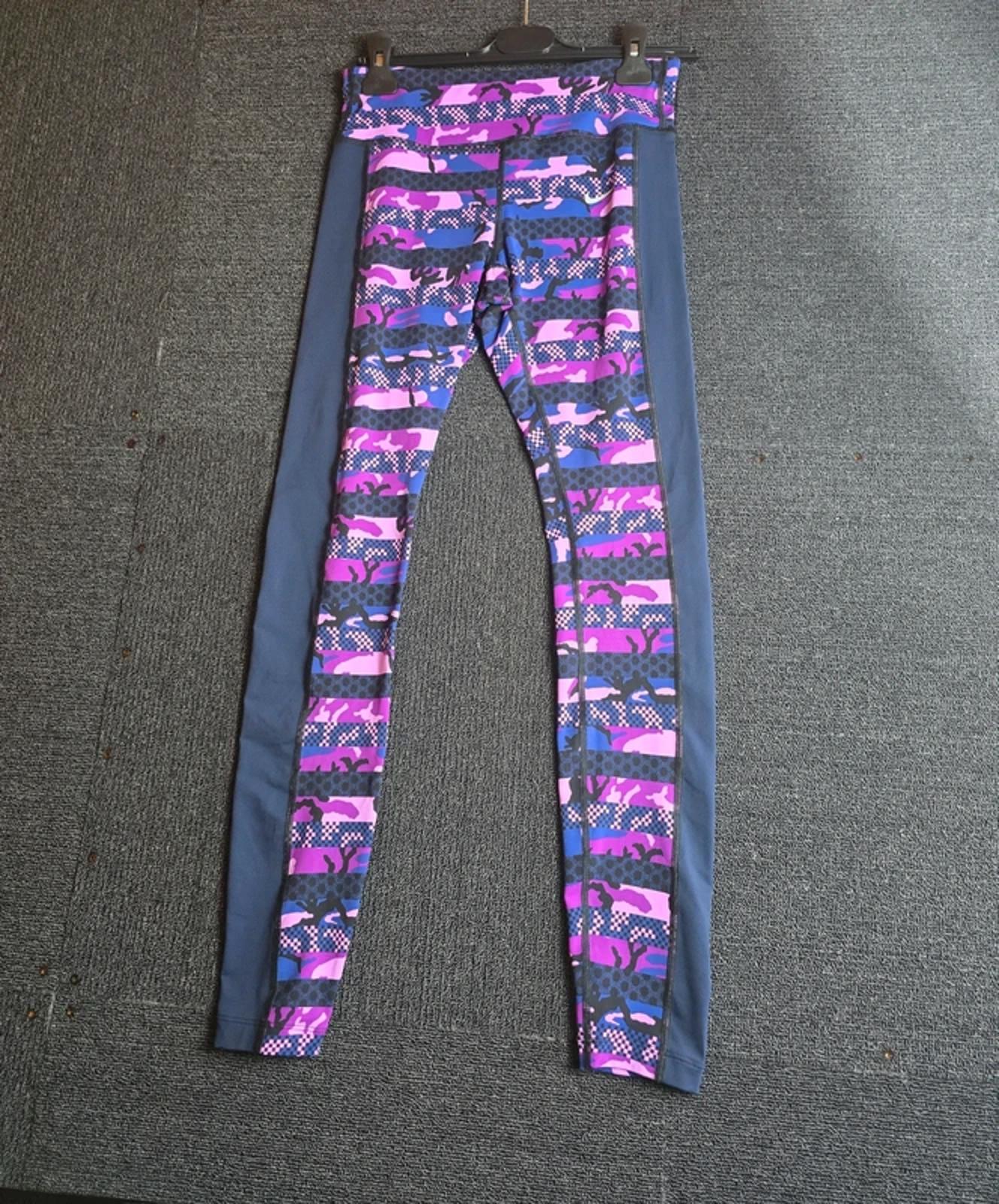 Nike Dri-FIT Leggings Purple Pink Print UK Size 8 Gym Yoga Running