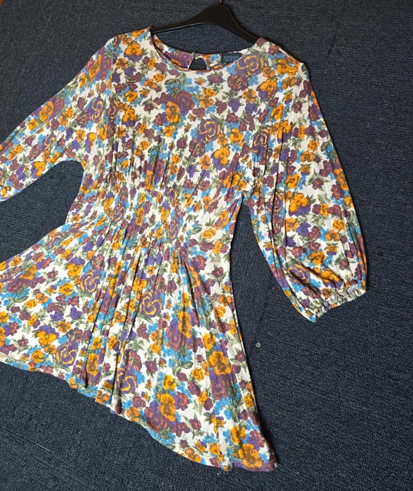 Topshop Top Multicoloured Size 12 Floral Causal