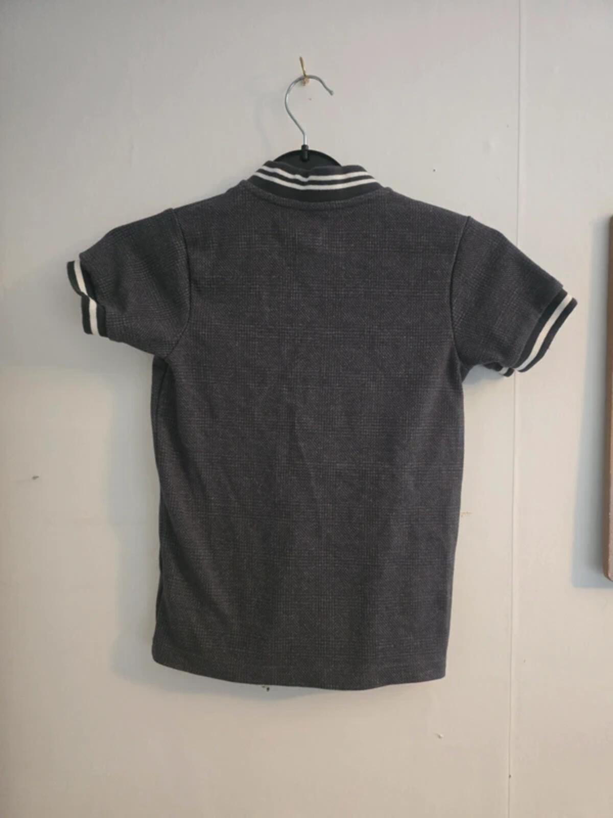 Matalan Boys Grey Short-Sleeve School Zip-Front Polo Shirt Age 7 Years