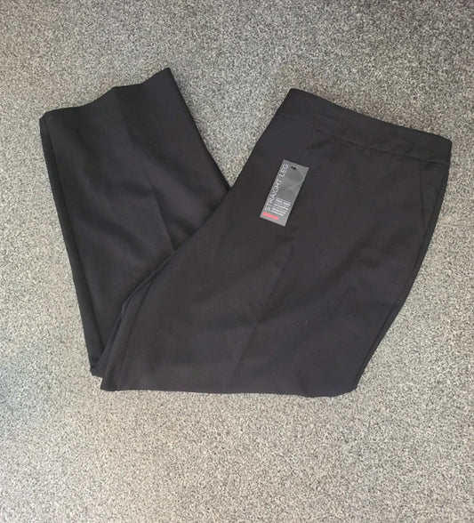 Avenue Women's Black Straight Leg Tummy Control Trousers Size 22 NWT