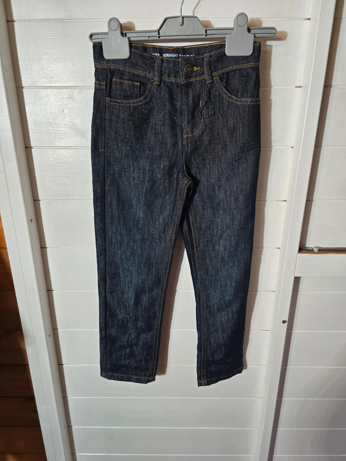 Primark boys dark blue denim straight leg jeans age 7-8years