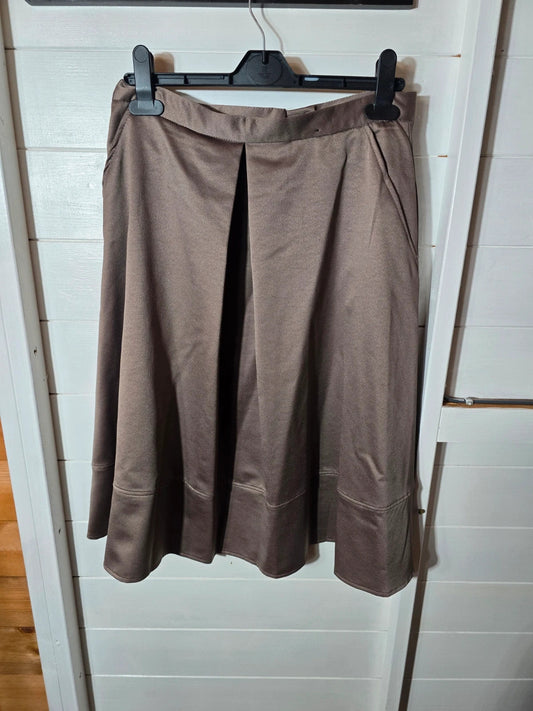 Primark light metallic grey flared knee length skirt size 10