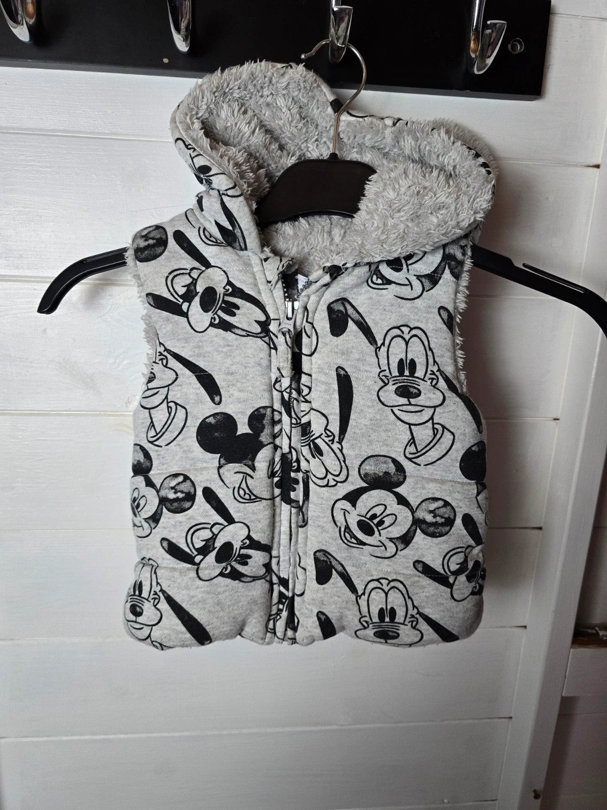 George Disney grey mickey mouse fleeced gillet age 6-9 months